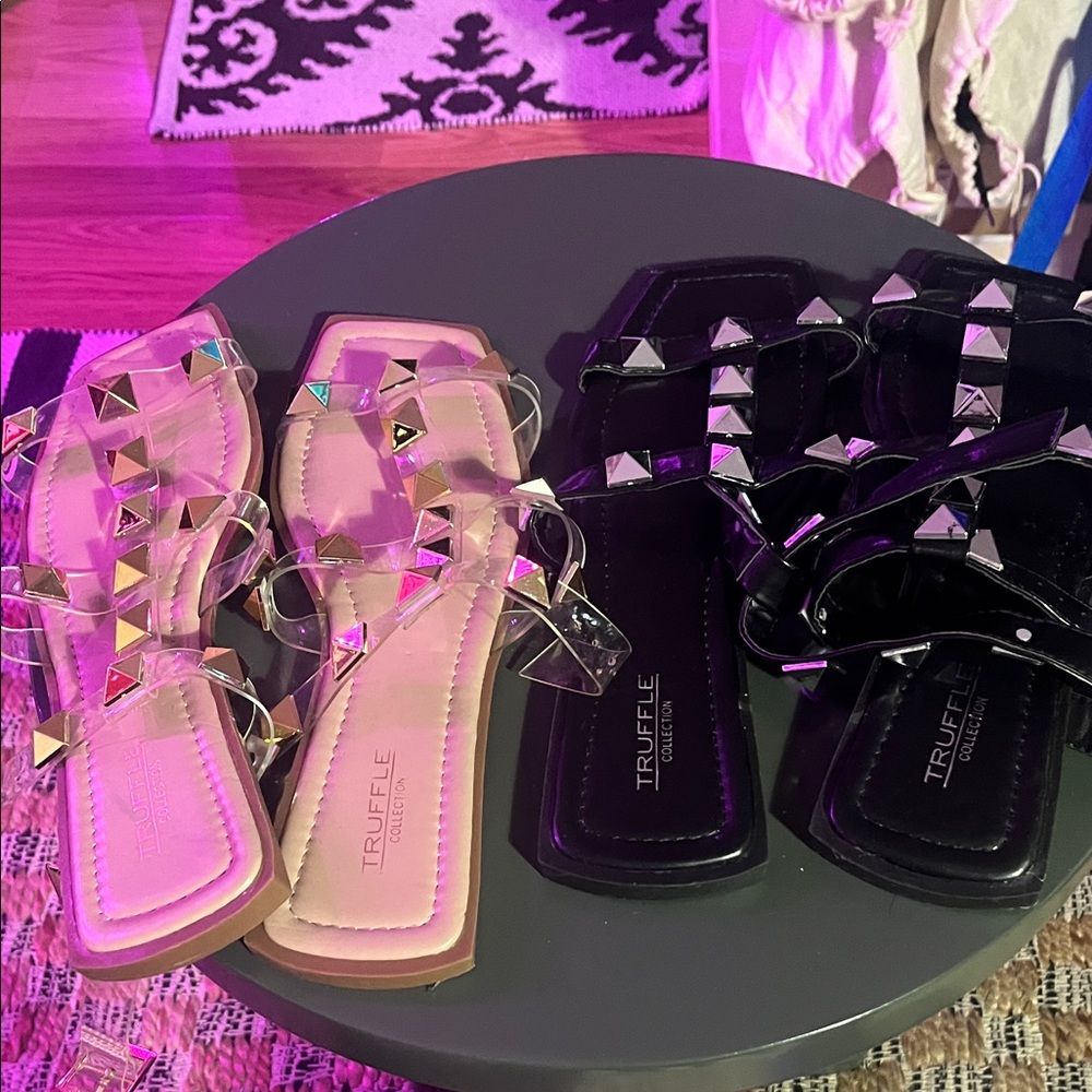 ASOS Women's Studded Sandals - Black and Cream